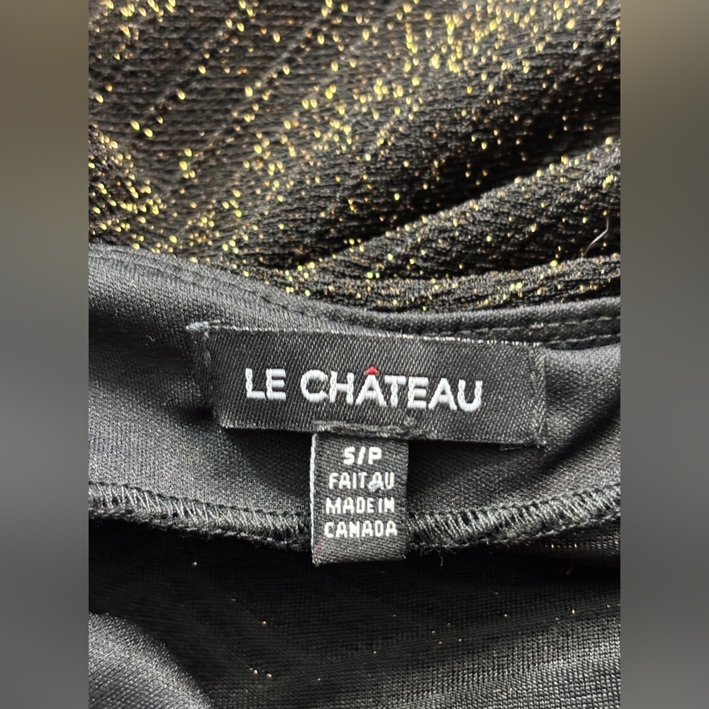 Vintage Le Château Made in Canada Metallic Cutout Bodycon Dress Size S Black - Picture 3 of 8